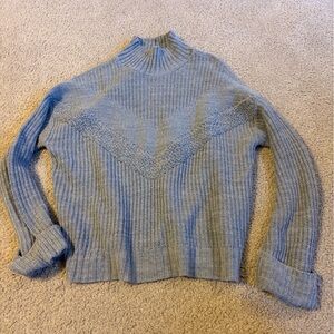 Express Heather Gray Women's Mock Neck Sweater